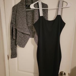 Black dress with matching sweater cover up